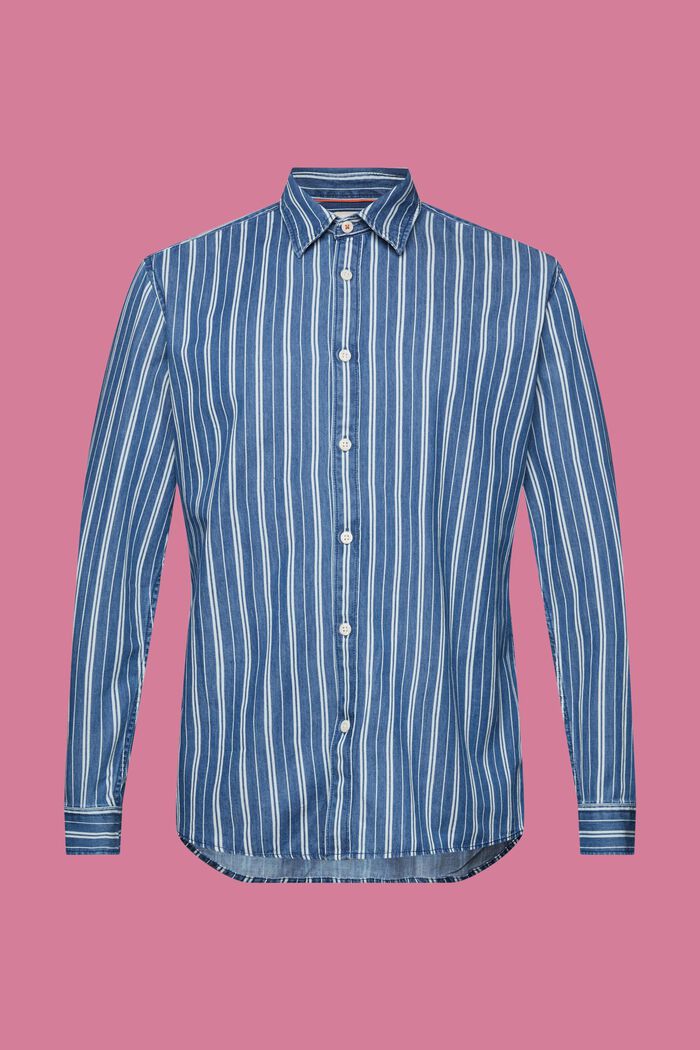 Slim fit-denimskjorte med striber, ICE, detail image number 6