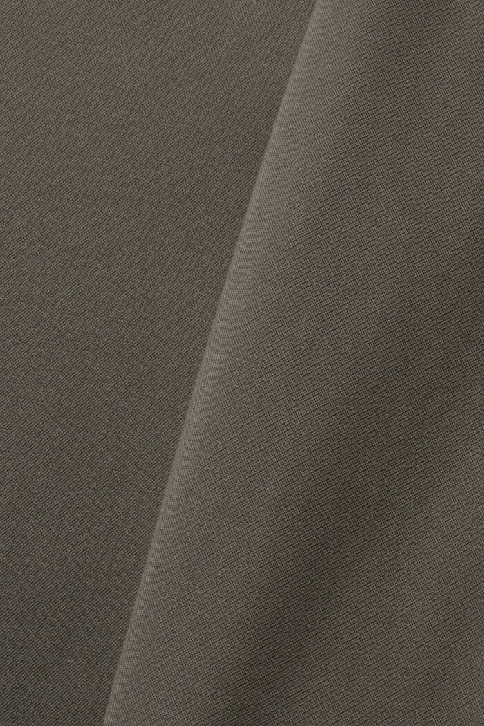 Enkeltradet blazer i piqué-jersey, DARK KHAKI, detail image number 4