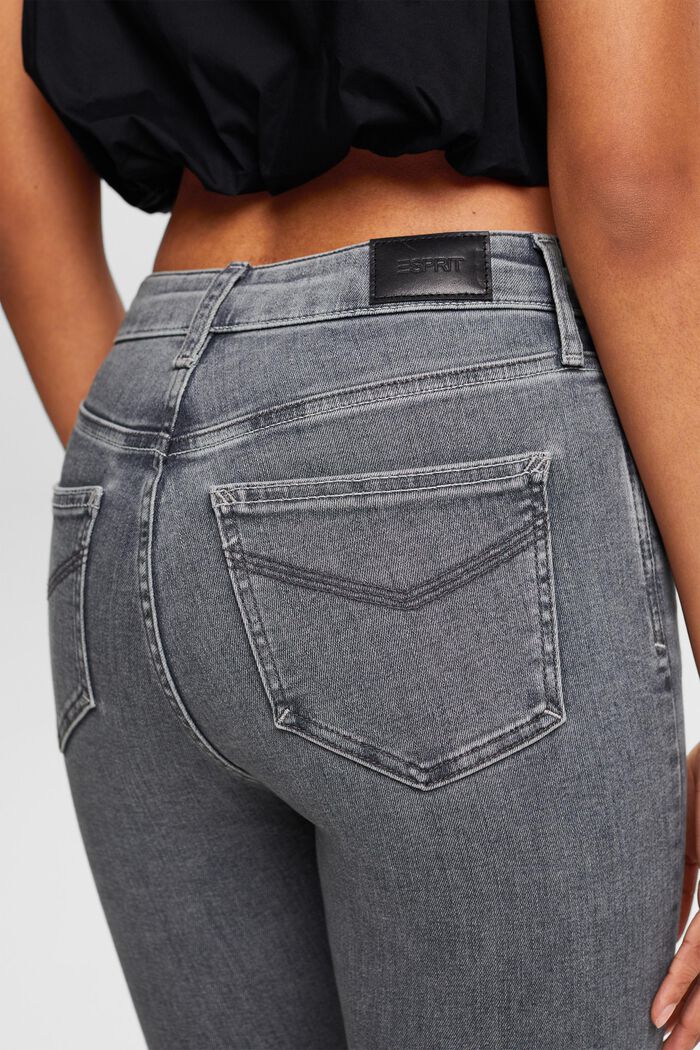 Skinny jeans med høj talje, GREY MEDIUM WASHED, detail image number 4