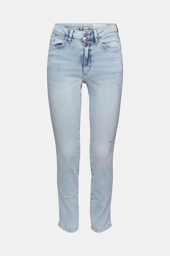 High rise-jeans med used-detaljer