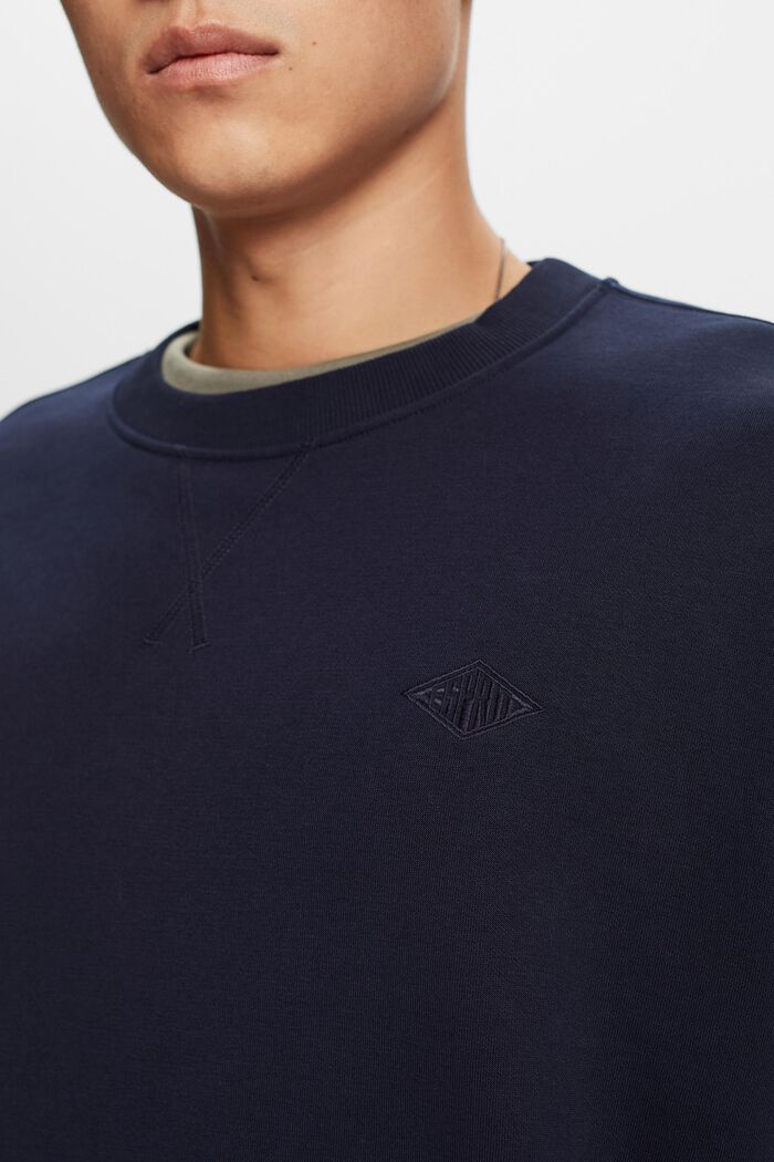 Sweatshirt med syet logo, NAVY, detail image number 2