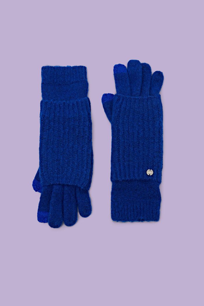 2-i-1 strikkede handsker, BRIGHT BLUE, detail image number 0