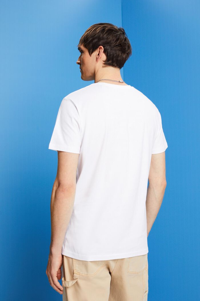 T-shirt med rund hals, 100 % bomuld, WHITE, detail image number 3