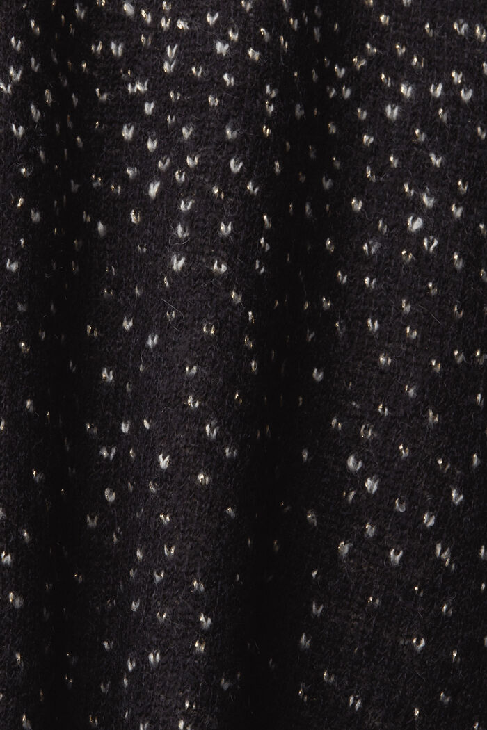 Pullover i strik med nistret mønster, BLACK, detail image number 7