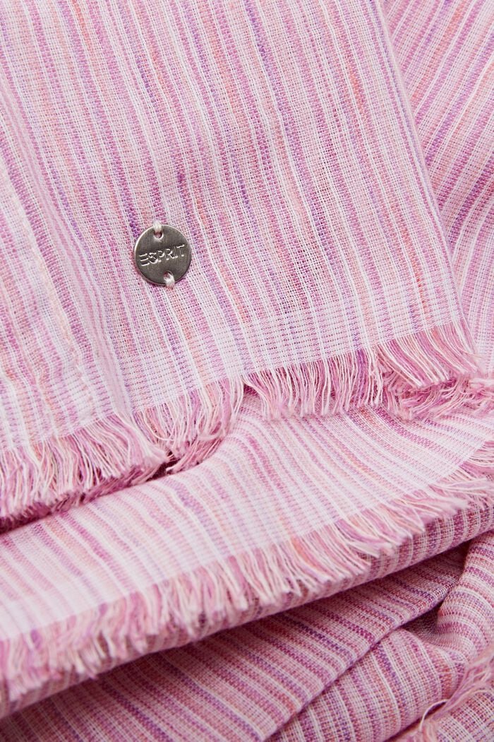 Sjal med rå kanter og print, PASTEL PINK, detail image number 1