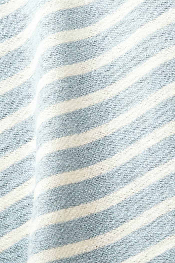 Stribet sweater i bomuld og hør, LIGHT BLUE, detail image number 4