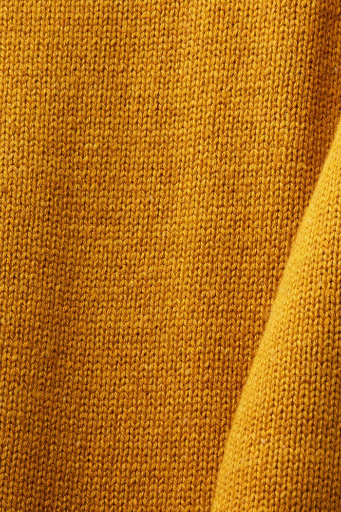 Nopret sweater med rund hals, AMBER YELLOW, detail image number 5