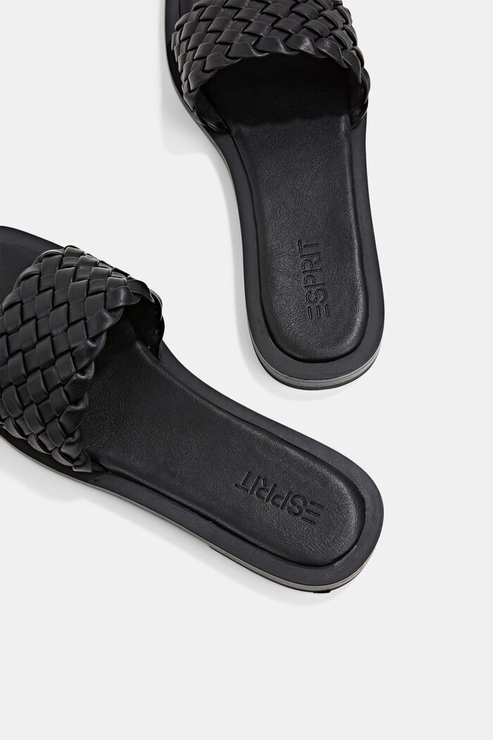 Slippers med flettede remme, BLACK, detail image number 5
