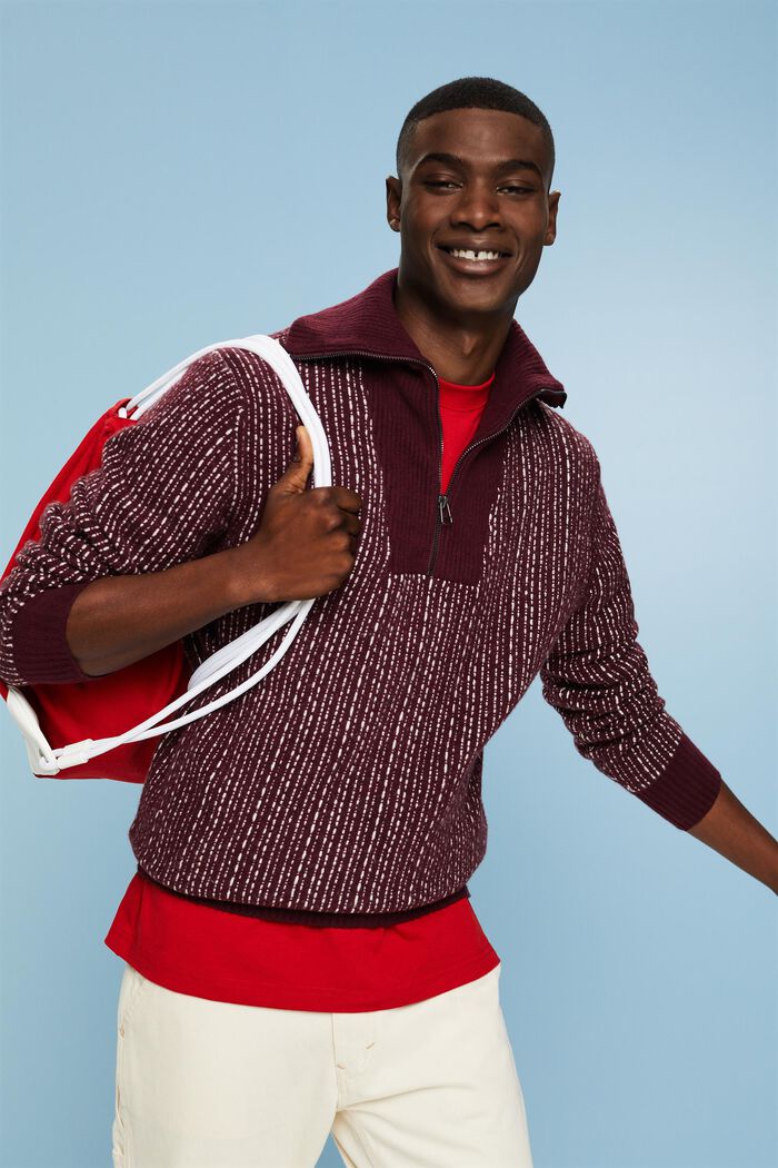 Langærmet troyer-sweater, BORDEAUX RED, detail image number 0