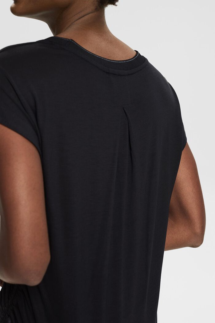 T-shirt i materialeblanding med indvendig snor i siden, BLACK, detail image number 5
