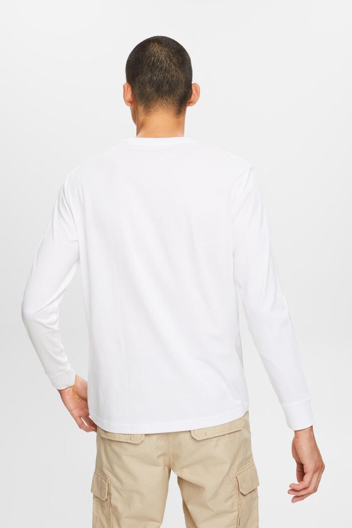 Longsleeve i jersey, 100% bomuld, WHITE, detail image number 3