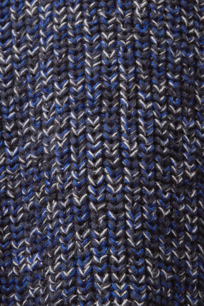 Bomuldssweater i ribstrik, PETROL BLUE, detail image number 5