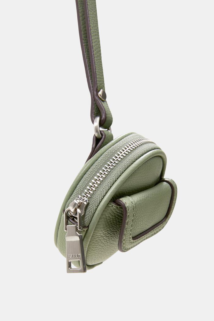 Vegansk: miniskuldertaske i kunstlæder, DUSTY GREEN, detail image number 1