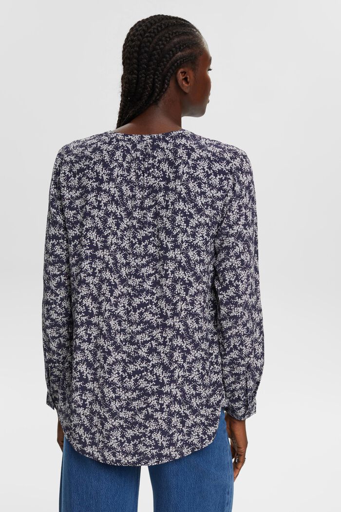 Bluse med mønster, LENZING™ ECOVERO™, BLUE, detail image number 3
