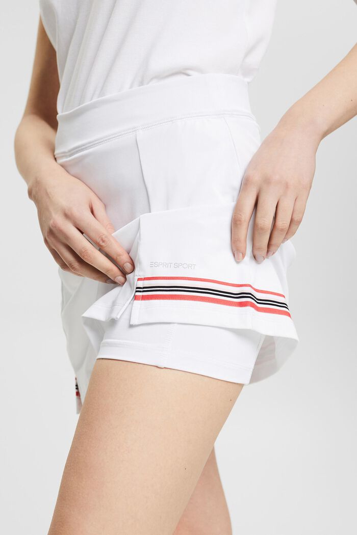 Genanvendte materialer: nederdel med integrerede shorts, E-DRY, WHITE, detail image number 2