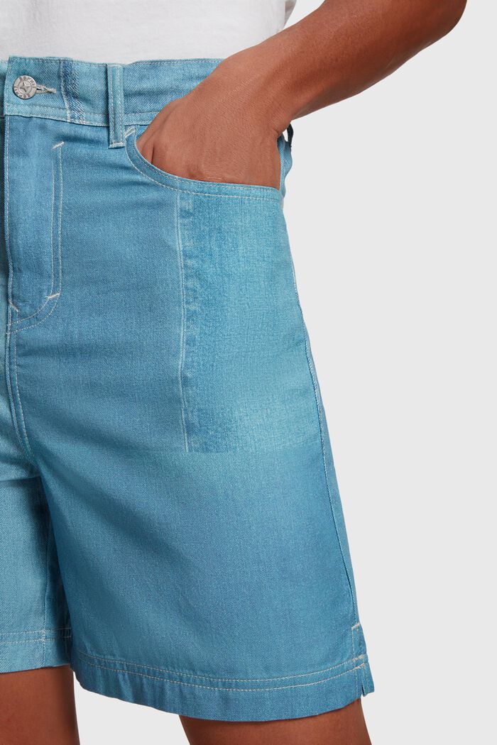 Shorts med allover-print i denim, BLUE MEDIUM WASHED, detail image number 1