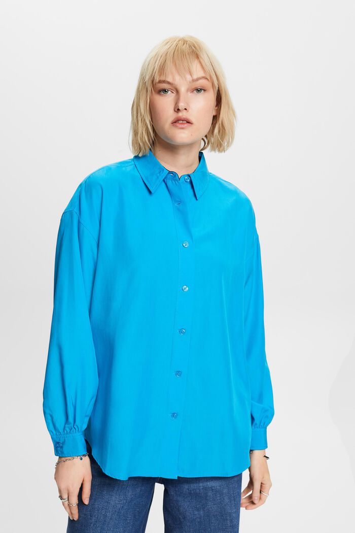 Oversized skjortebluse, BLUE, detail image number 0