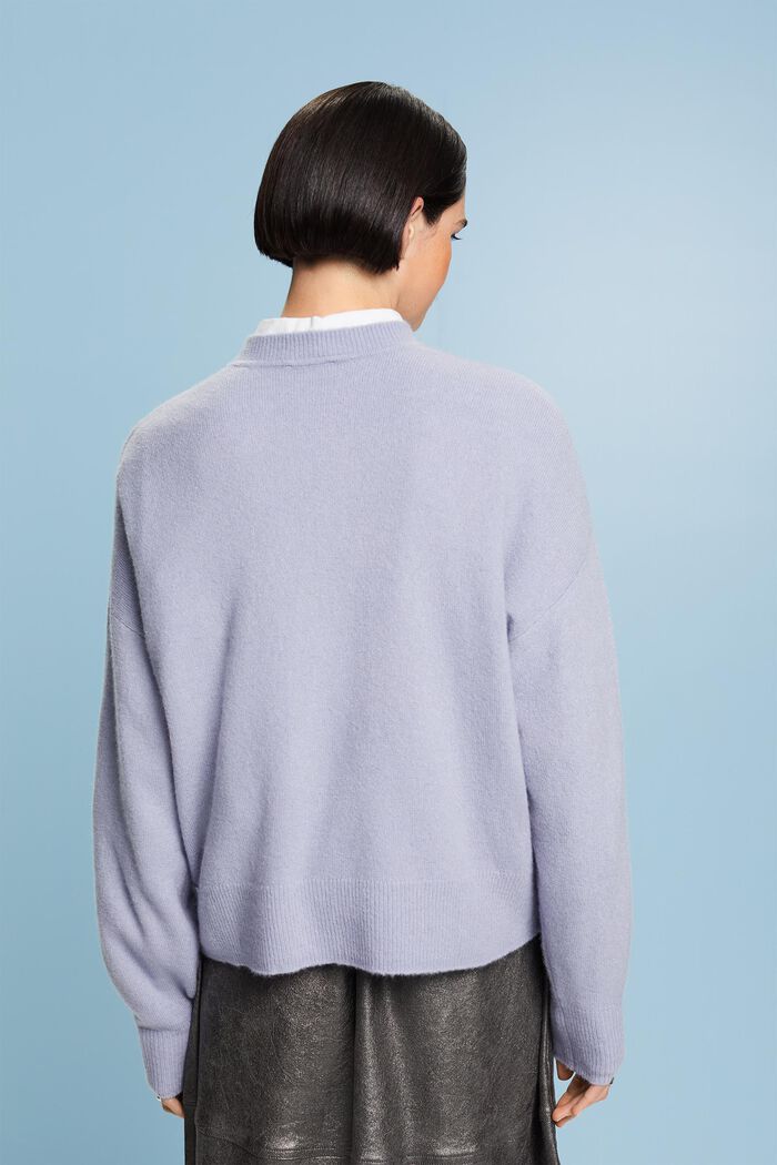 Sweater i uldmiks med rund hals, LIGHT BLUE LAVENDER, detail image number 4