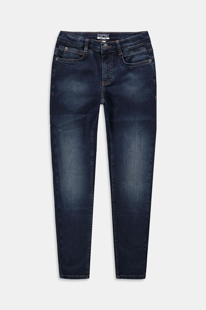 Tapered jeans med justerbar linning, BLUE BLACK WASHED, detail image number 0