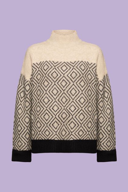 Jacquard-sweater i uldmiks