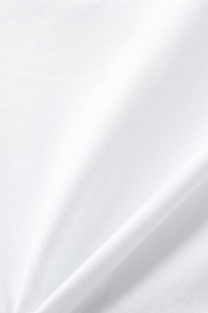 Jersey-T-shirt i pimabomuld med rund hals, WHITE, detail image number 5