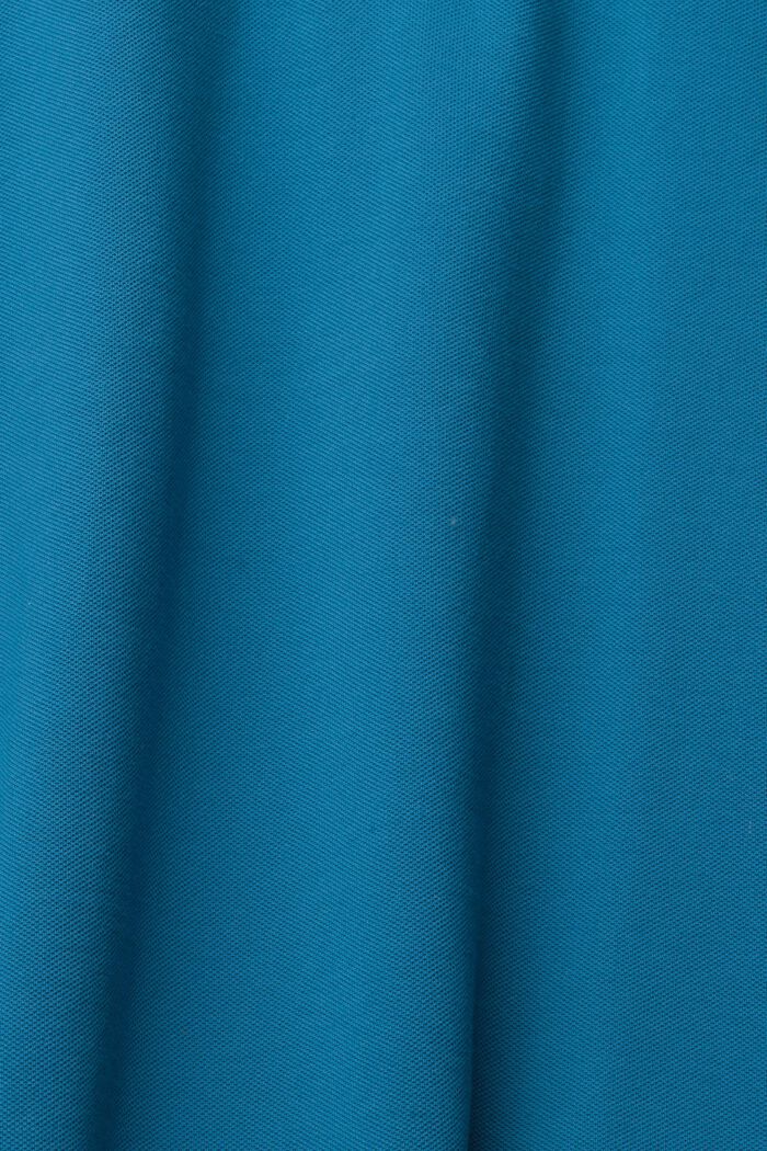 Piqué-poloshirt af bomuld, PETROL BLUE, detail image number 1