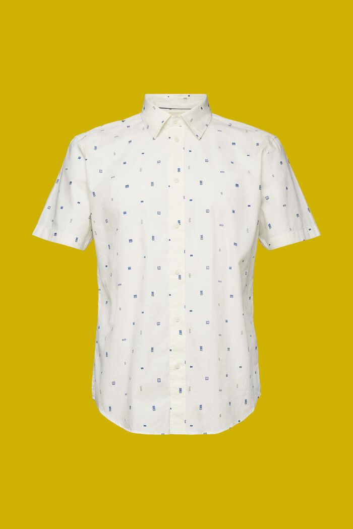 Mønstret skjorte med korte ærmer, 100 % bomuld, ICE, detail image number 6