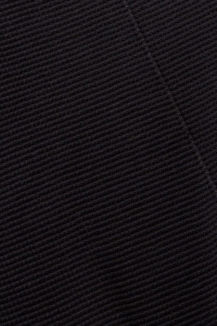 Tekstureret pullover, rund hals, økologisk bomuld, BLACK, detail image number 1