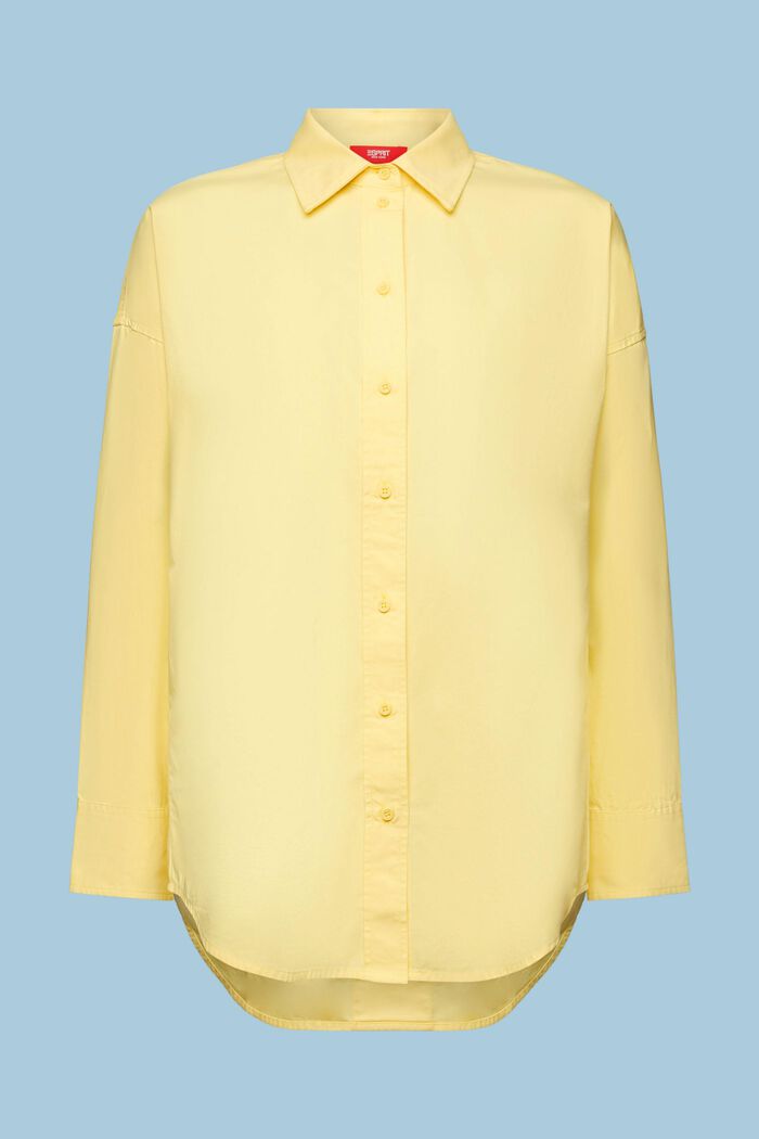 Skjorte i bomuldspoplin, PASTEL YELLOW, detail image number 6