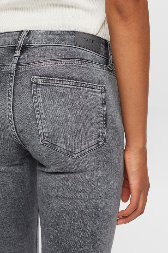 Slim jeans med mellemhøj talje, GREY MEDIUM WASHED, detail image number 4