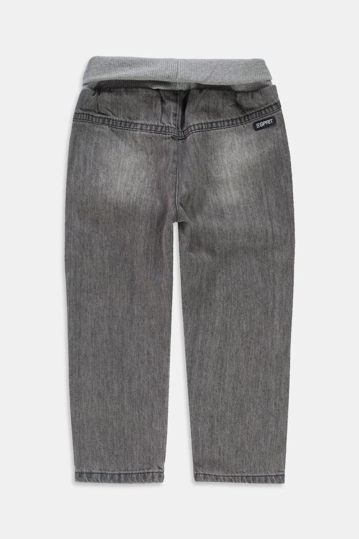 Jeans med riblinning, 100% økologisk bomuld, GREY MEDIUM WASHED, detail image number 1