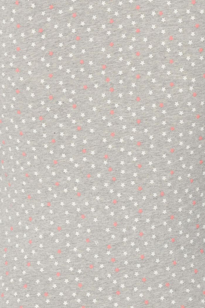 Jerseykjole med stjerneprint, økologisk bomuld, LIGHT GREY MELANGE, detail image number 5