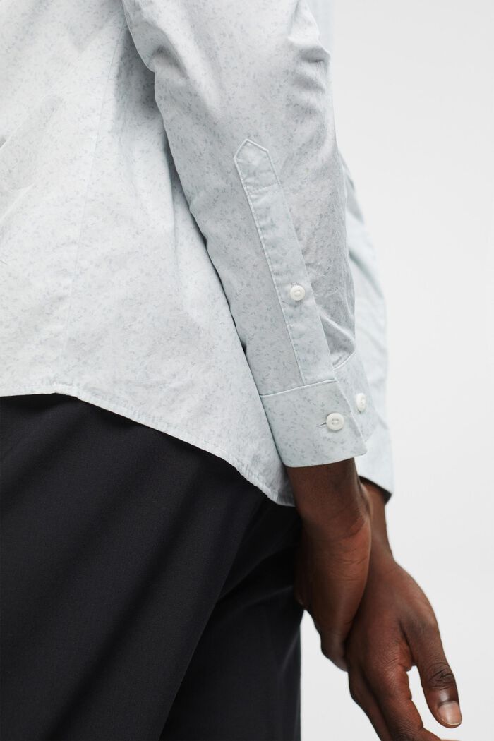Mønstret slim fit-skjorte i bomuld, WHITE, detail image number 4