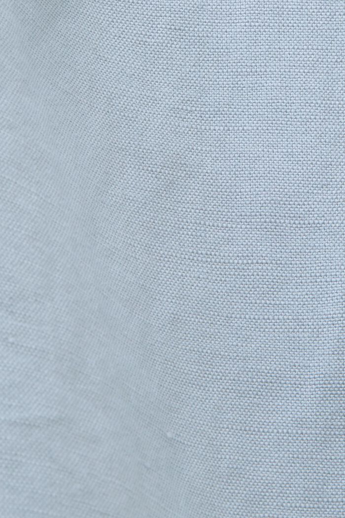 Culottebukser i bomuld/hør med stramt bælte, LIGHT BLUE LAVENDER, detail image number 6