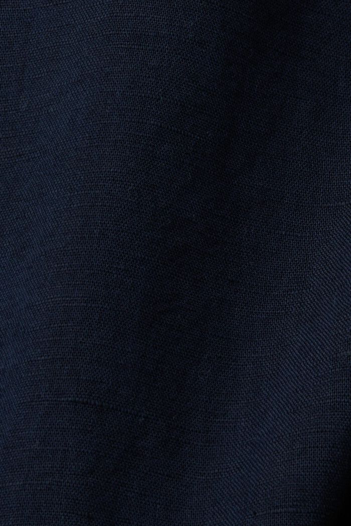Button down-skjorte i bomulds- og hørmiks, NAVY, detail image number 5