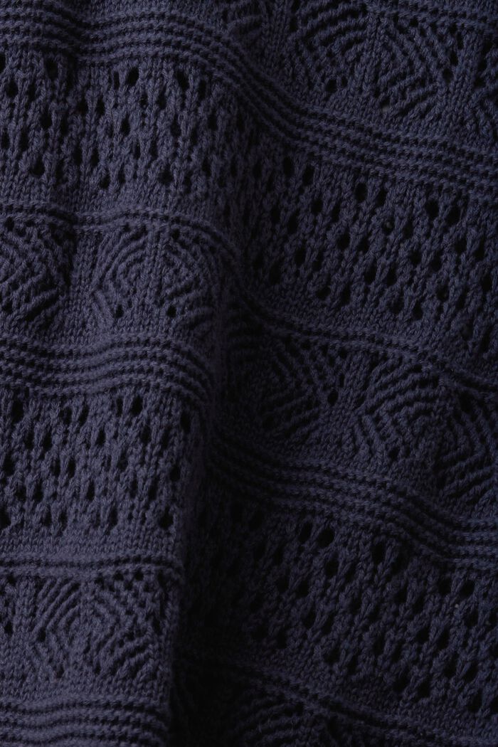 Struktureret pullover i bæredygtig bomuld, NEW NAVY, detail image number 4