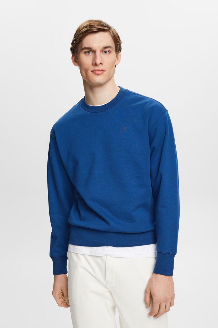 Sweatshirt med lille delfinprint, BRIGHT BLUE, detail image number 0