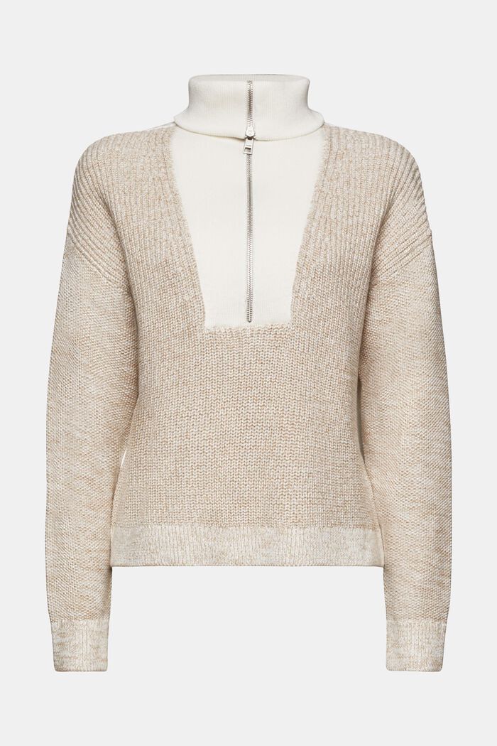 Tekstureret troyer-sweater, OFF WHITE, detail image number 5