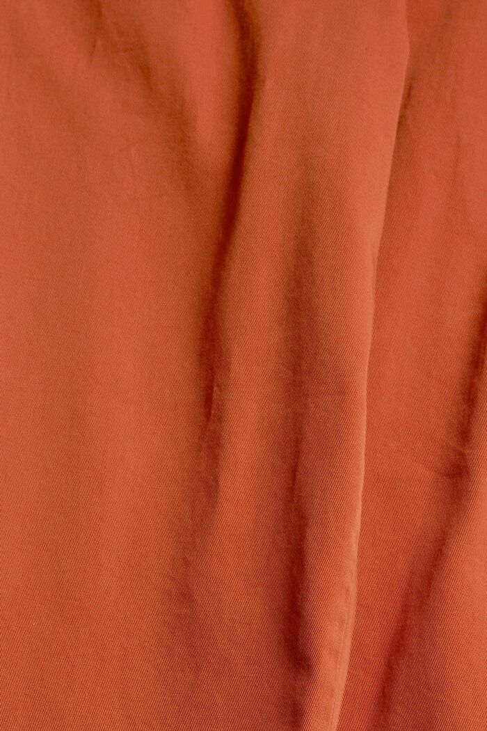 Chinos med bindebælte, i pimabomuld, TOFFEE, detail image number 1