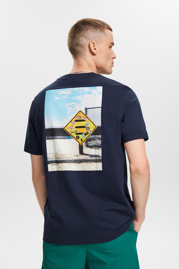 T-shirt i bomuldsjersey med print, NAVY, detail image number 2