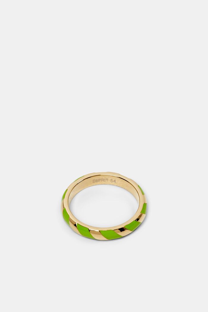 Tofarvet ring i rustfrit stål, LIGHT GREEN, detail image number 0