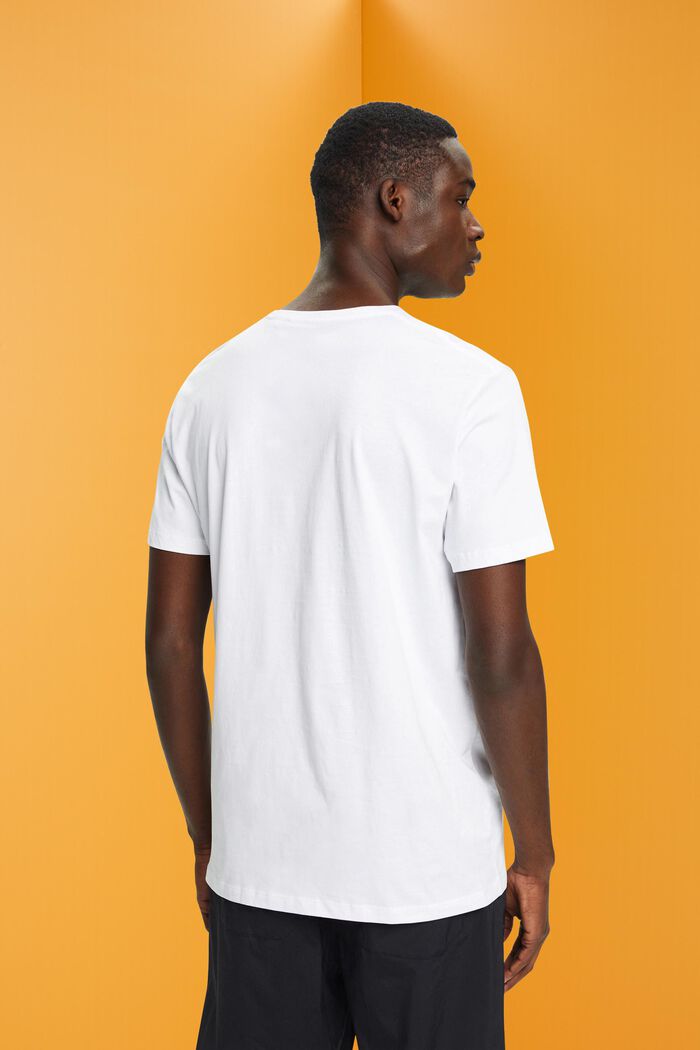 T-shirt i bomuld med print på fronten, WHITE, detail image number 3