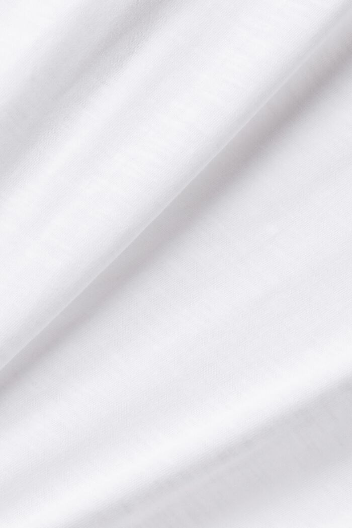 Bomulds-T-shirt med dyb rund udskæring, WHITE, detail image number 5