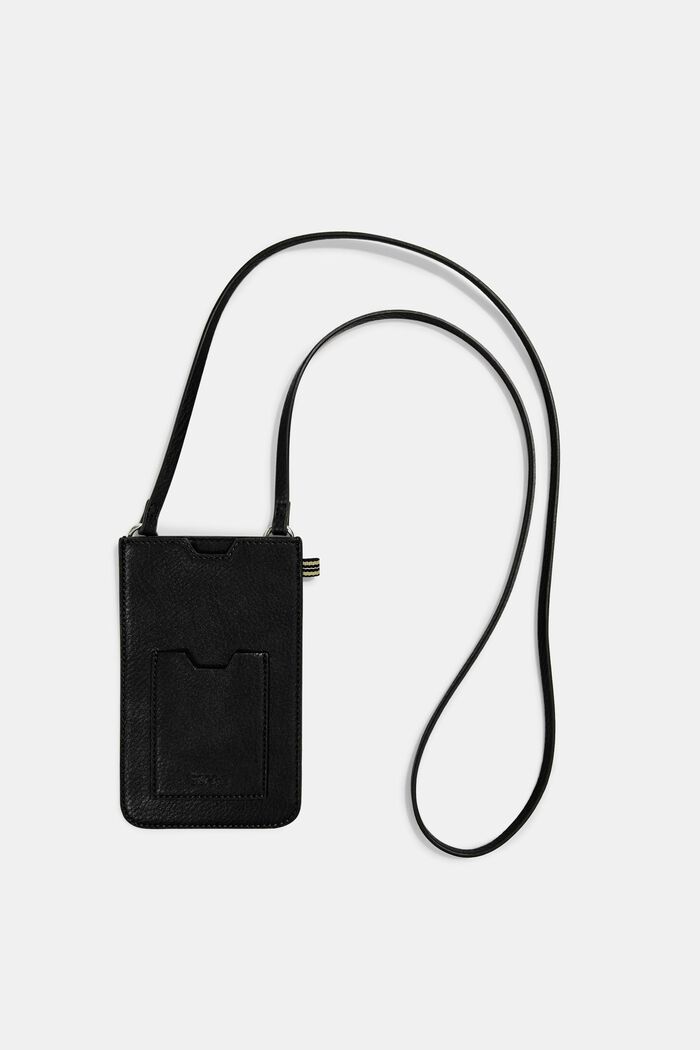 Smartphone-taske i læderlook, BLACK, detail image number 0