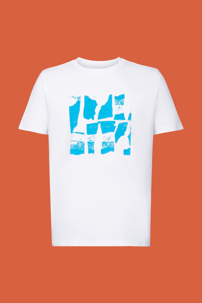 T-shirt med frontprint, 100 % bomuld, WHITE, detail image number 7