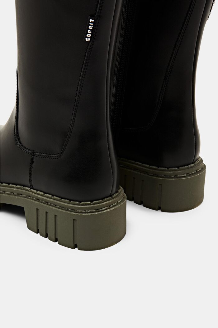 Vegansk: støvler i kunstlæder med platformsål, BLACK, detail image number 3