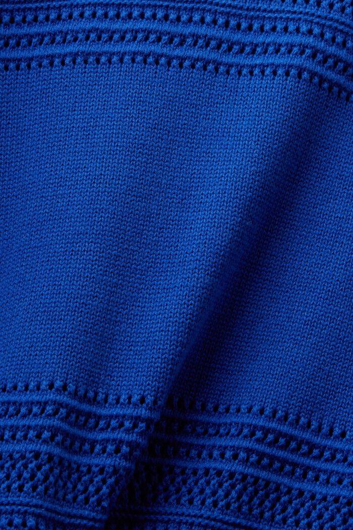 Sweater i åben strik med rund hals, BRIGHT BLUE, detail image number 5