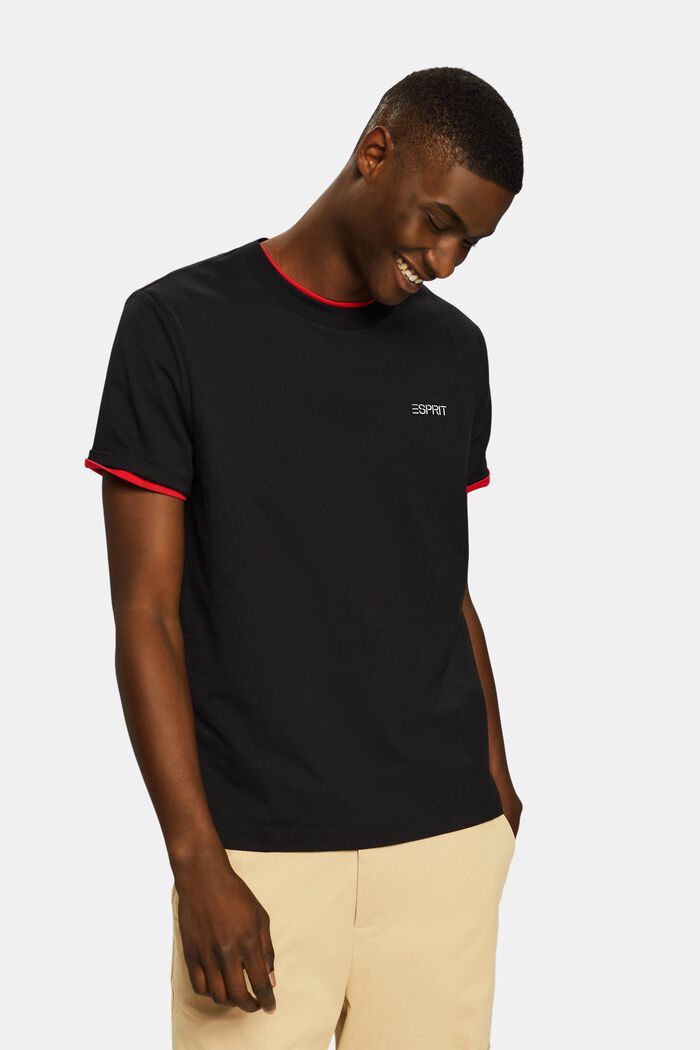 Unisex T-shirt med logo, BLACK, detail image number 4