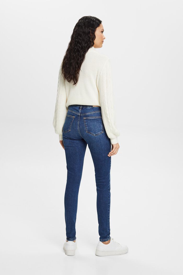 Skinny jeans med høj talje, BLUE MEDIUM WASHED, detail image number 3