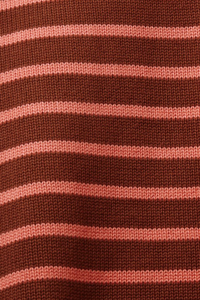 Stribet pullover, 100 % bomuld, RUST BROWN, detail image number 6